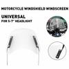 Universal Motorcycle Headlight Fairing Windshield Windscreen 5-7" Round Clear EA