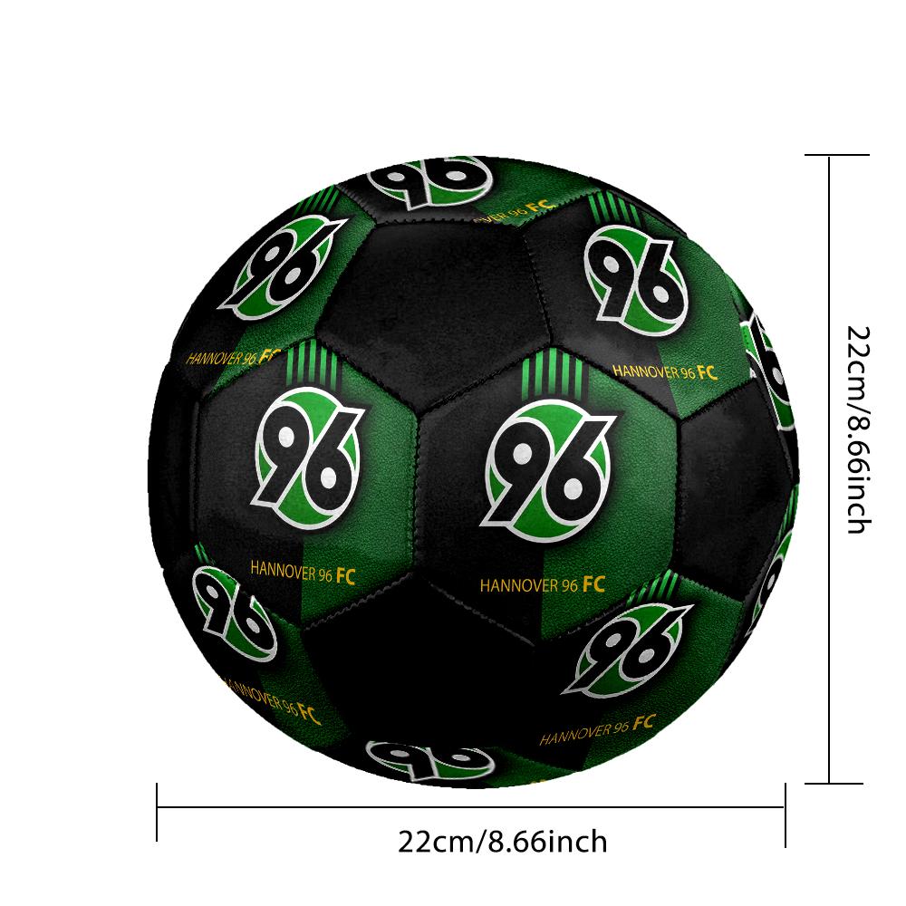 SIZE 5 Hannover 96 Soccer Ball Colorful All Ages Machine Stitched PVC Competition Ready Durable High-Bounce