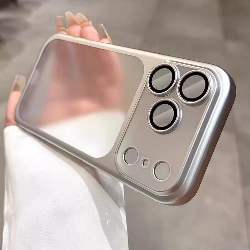 Slim Matte Electroplated IPhone 16 Pro / 17 Max Case With Built-in Lens Cover Shockproof Silicone Men Women Daily