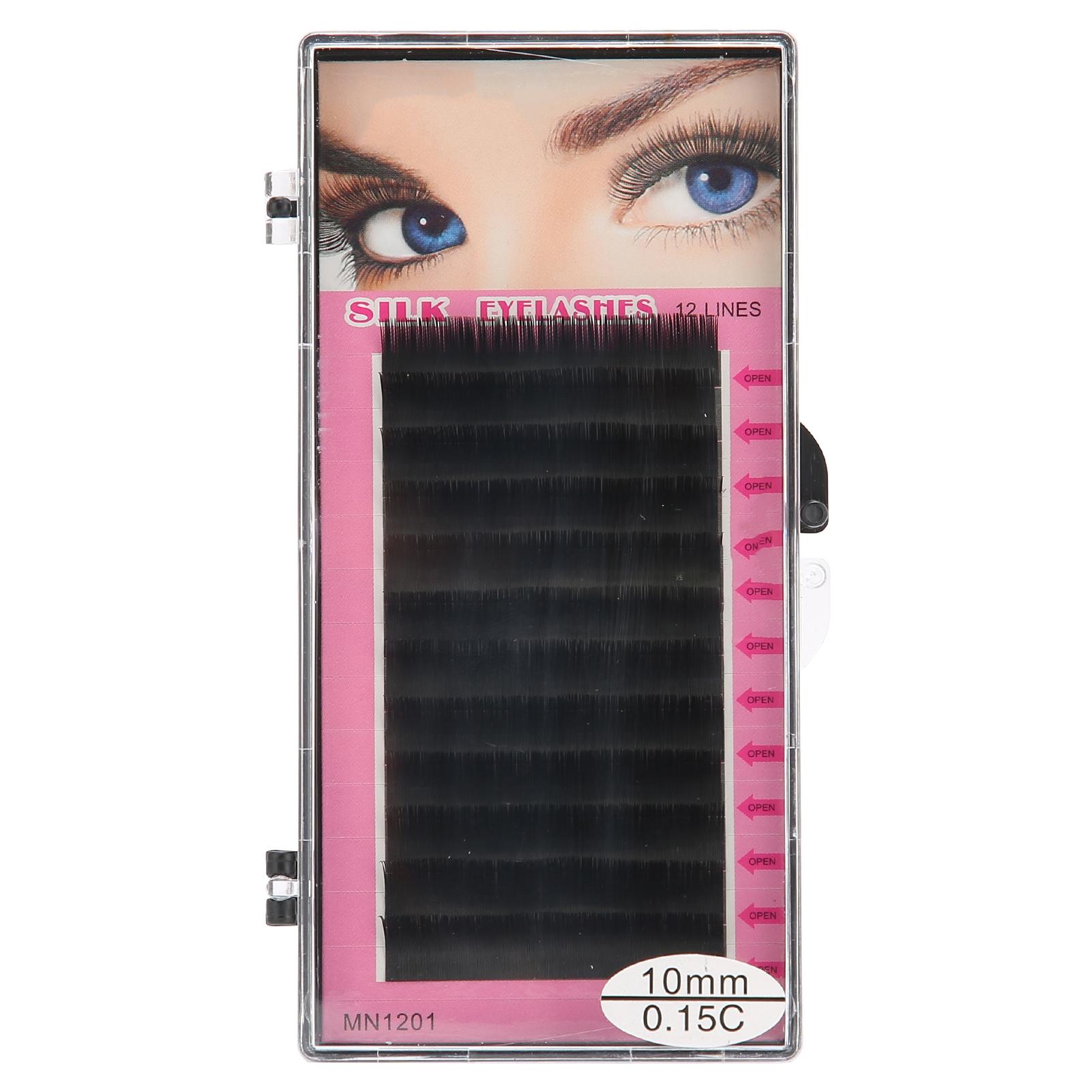 

0.15C Eyelash Extension False Eyelash Novice Practice Dense Long Grafting False Lashes Set 10mm / 0.39in