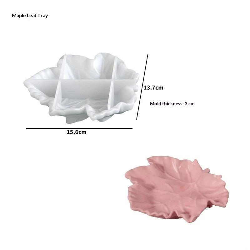 3D Leaf Ash Tray Resin Mold Silicone Tray Resin Casting Mold Jewelry Container Art For Diy Resin Coasters Cup Mats