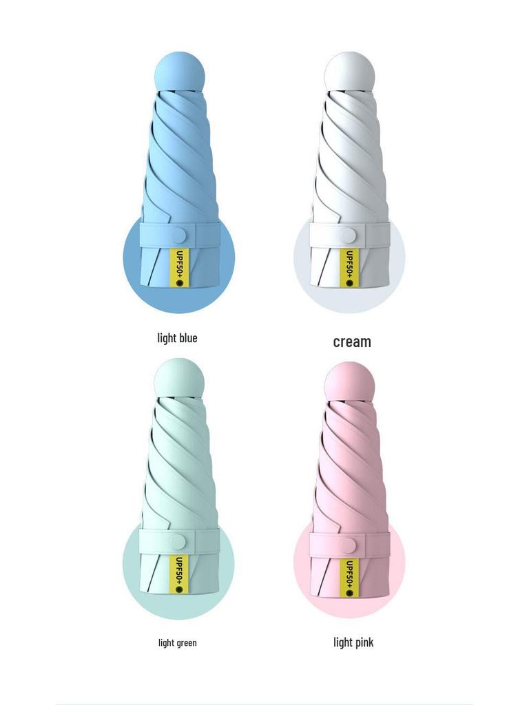 Compact Capsule Sun and Rain Umbrella: Thickened, UV-Protected, Dual-Use, Folding Black Glue Design