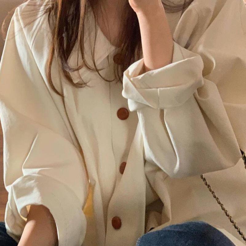 Dam Mode Enfärgad Snörning Croppad Skjorta Vintage O-Hals Korta Puffärmar Kvinnlig Chic Oversize Dam Blus