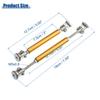 ACROPIX Barra di Supporto Regolabile Universale in Lega di Alluminio per Spoiler Anteriore del Paraurti dell'Auto, Barra di Tirante 7,5mm-12,7mm 75mm Tono Oro 2pz