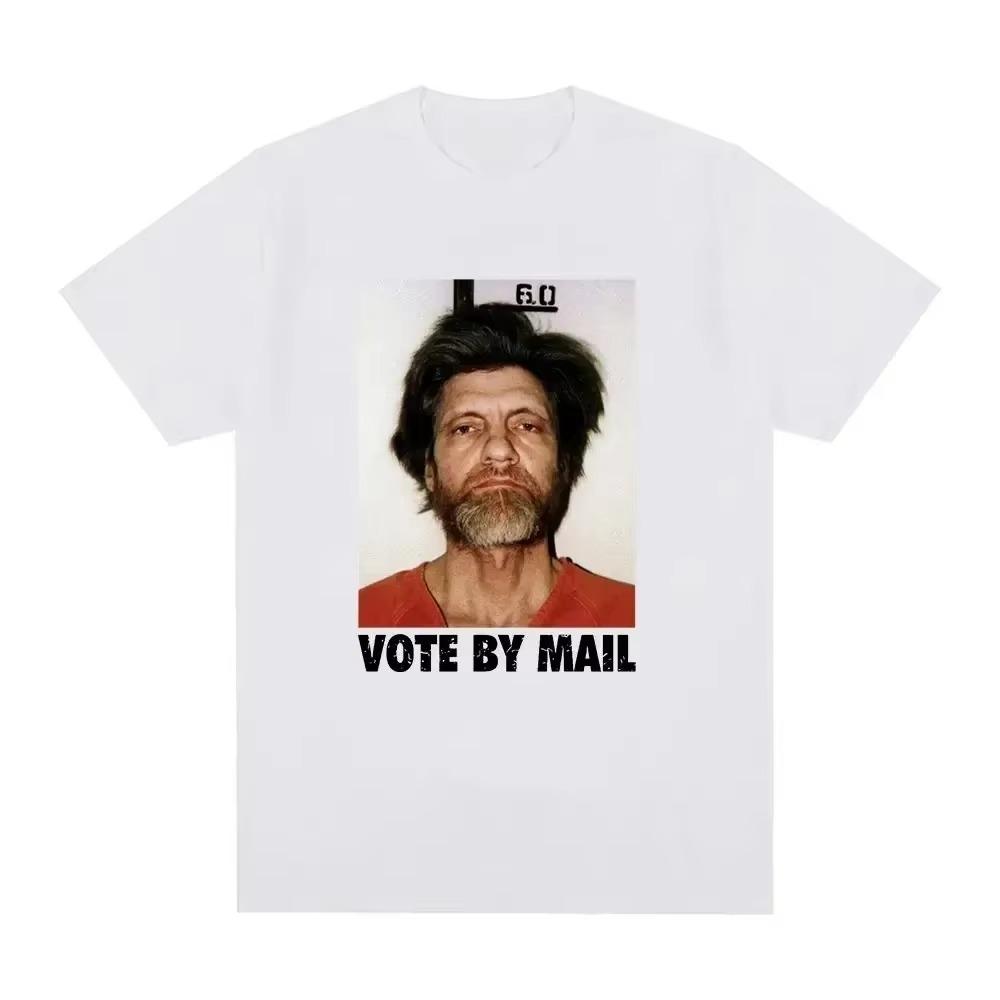Hlasujte poštou Ted Kaczynski Tričko Pánská móda Harajuku Grafické tričko Unisex Vysoce kvalitní Ležérní Vintage Bavlněné tričko Topy