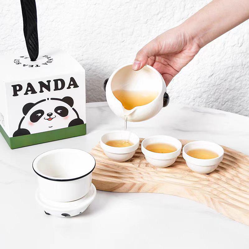 Portable Panda Travel Tea Set - Ideal for Gifting, Outdoor Activities, and Customer Appreciation