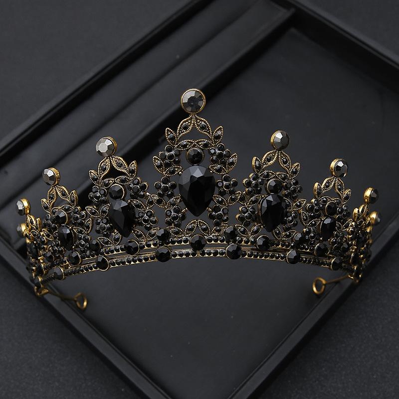 

Черная Ретро Простая Элегантная Корона Свадебная Тиара для Женщин Принцесса Взрослая Корона на День Рождения Детские Аксессуары для Волос