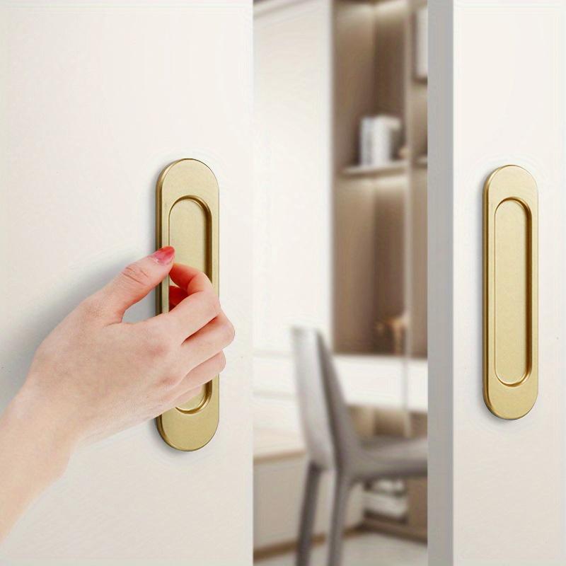 2Pcs Barn Door Sliding Pull Door Hidden Furniture Hardware Handle Self-Adhesive Bathing Room Glass Door Pulls