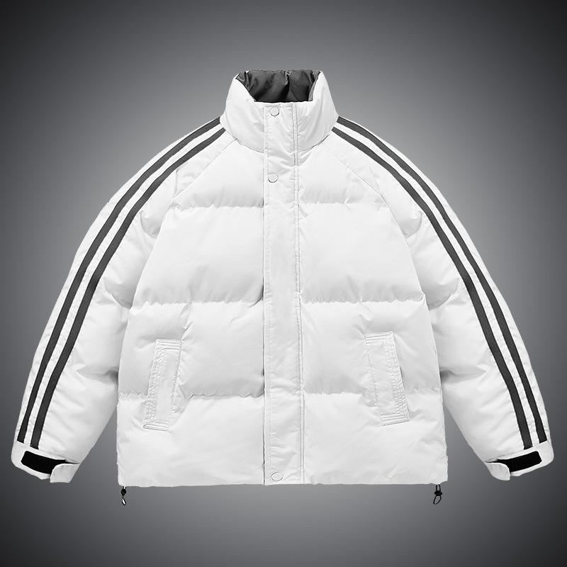 Stand Up Collar Casual Cotton Jacket Men's Winter Thickened Warm Hong Kong Style Waterproof Youth Plus Size Padded Jacket Cotton Jacket