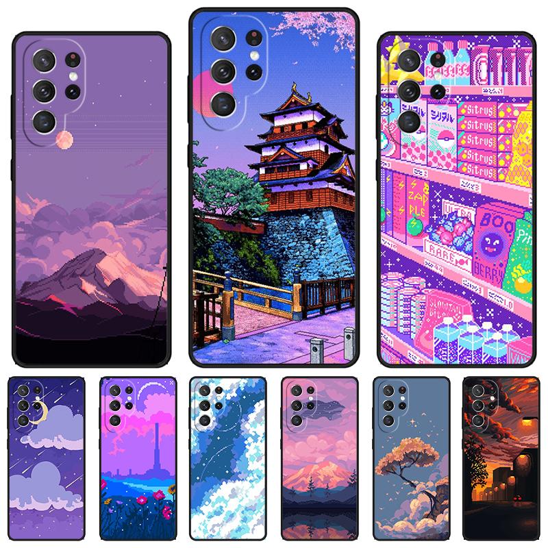 Art Pixel Ästhetik Handyhülle Für Samsung Galaxy S24 S25 S23 S22 Ultra Note 10 20 Plus S20 S21 FE Hülle