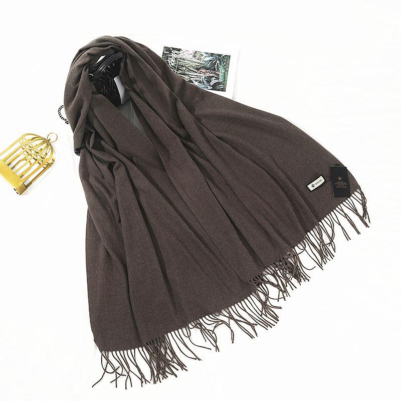 Scarf for Women Autumn and Winter Warm Thickened Wool Imitation Cashmere Scarf Winter All Match Men's Shawl Solid Color Scarf