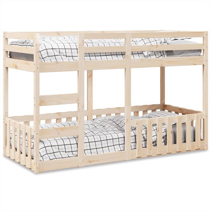 VidaXL Lit superposé 90x190 cm Bois de pin massif, cadre de lit superposé bas, meubles de chambre à coucher, cadre de lit 3308592