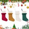 Thick Sack with Hanging Elegant Tree Decor Rope Large Capacity Xmas Gift Holders Ruffled Cuff Christmas Stockings Fireplace Candy Present