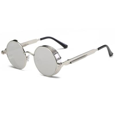 FREESE Sunglasses Round Designer Fashion UV Protection Men Silver Lens Silver