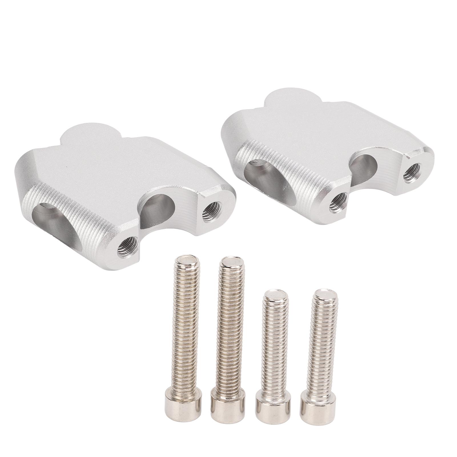 

2PCS Handlebar Riser Clamp Aluminum Alloy Replacement for CB500F CB500X 2013‑2017 Silver