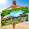 1Pc Jungle Animal Beach Towel, Quick Dry, Multi-Use for Beach Pool Gym Yoga Home Travel, Christmas, Halloween, Xmas Gift M928358