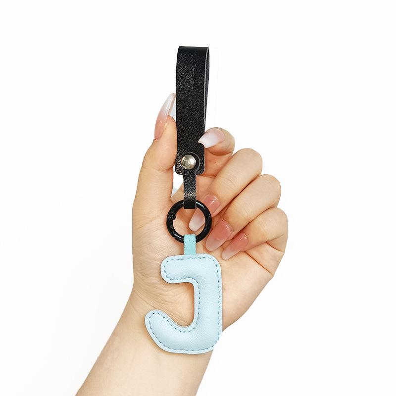 Customizable Leather Letter Keychain Pendant for Girls and Couples