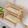 2-Tier Wooden Storage Shelf Space-saving Cosmetics Storage Shelf Kitchen Shelf  Household