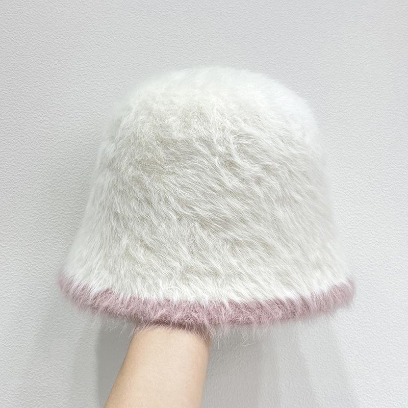 New Plush Fisherman Hat for Women Warm Autumn and Winter Hat Sweet and Cute Knitted Hat