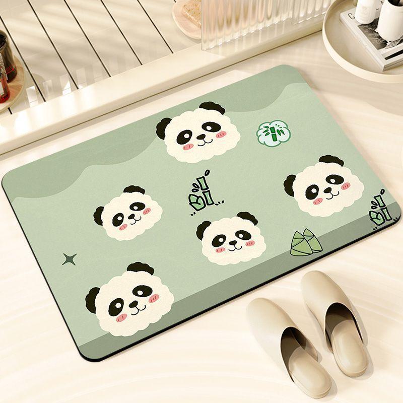 

Милий килимок для підлоги у ванній кімнаті з пандою, килимок для підлоги з діатомової землі, мультяшний килимок для ніг у ванній кімнаті, килимок для ніг біля вхідних дверей на веранді 50 * 80cm