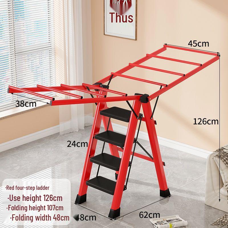 Multi-Functional A-Frame Folding Clothes Drying Rack and Ladder