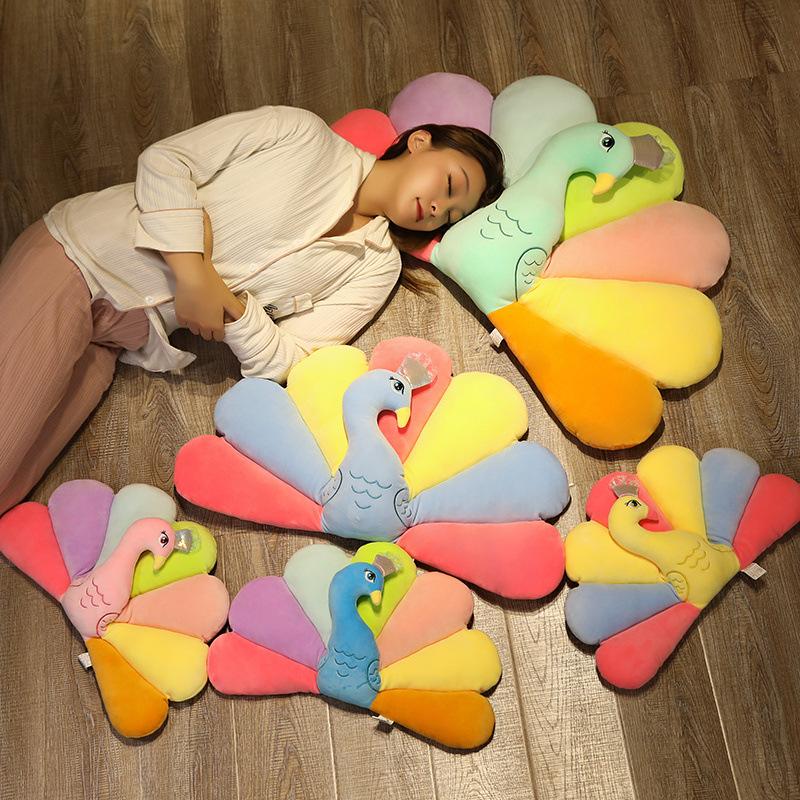Creative Peacock Open Screen Pillow Plush Toy Doll Zoo Peacock Doll Children Sleeping Soothing Ragdoll