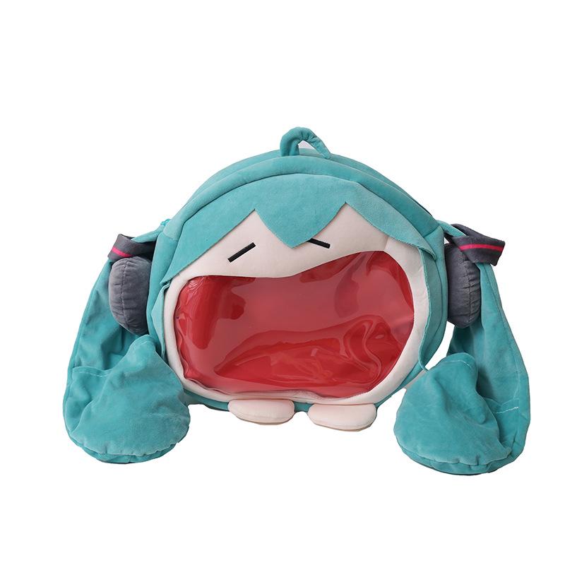 Hatsune Miku Cartoon Plush Toy Backpack - Japanese Style Transparent Ita Bag