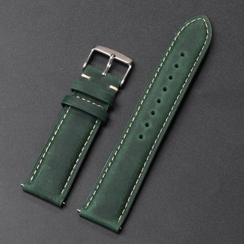 18mm 20mm 22mm Watchband Genuine Leather Watch Strap Replacement Belt Vintage Brown Strap Quick Release Bracelet for Men Women