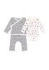 Baby set A0BNA 12 months 74cm [Petit Bateau] 3-piece Off-white/Navy