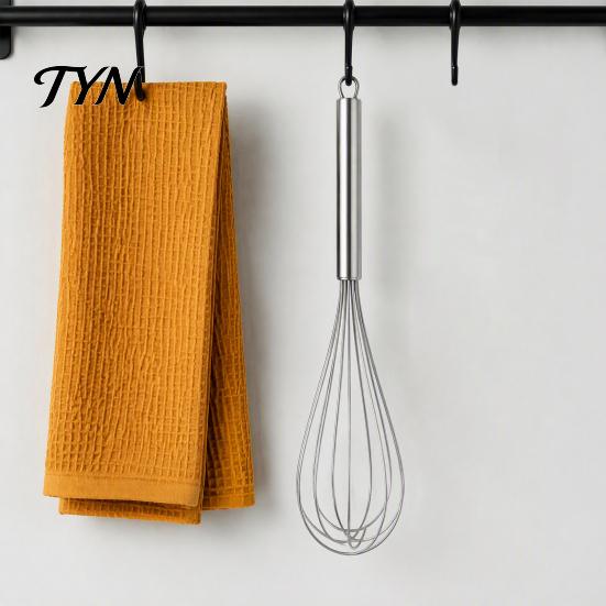 Easy Clean Stainless Steel Whisk Egg Beater, Anti-slip Long Handle Durable Whisk, Metal Beater Manual Mixing Tool for Kitchen Cooking Sauces