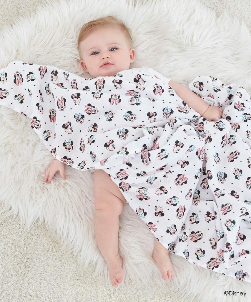 Aden Anais Essentials Minnie Mouse Set of Disney Muslin SWADAEDESWC20005DIJB + Swaddles, 2, 112x112cm, Design, Cotton, Newborn,