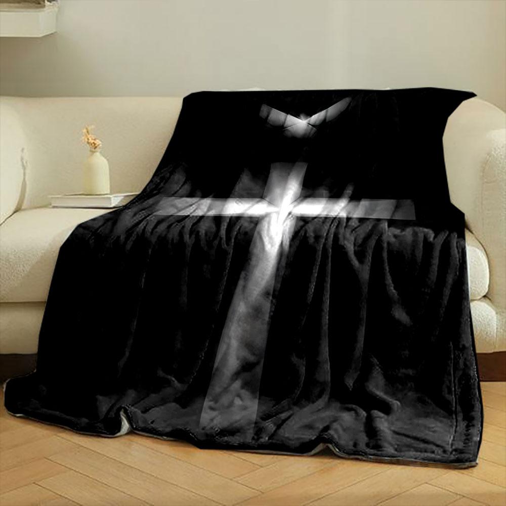 Cross Holy Spirit Blanket  Printed Blanket for Living Room Bed Couch lunch break Soft Cozy Blanket for Friend's festival Gift
