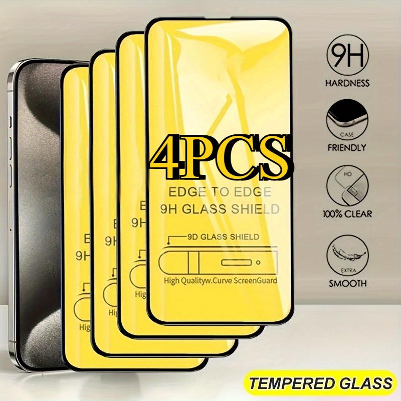 

4 pçs 9d vidro temperado para iphone 16 17 pro max 15 14 pro protetor de tela de cobertura completa para iphone 11 12 13 pro mini xr xs 7 8 vidro iPhone 17 pro max чистий