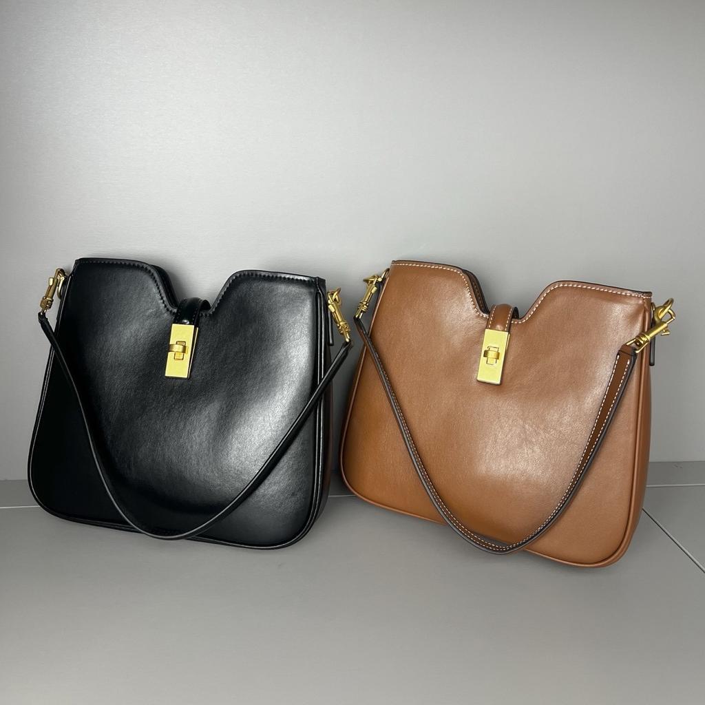 Leather Bucket Bag, Underarm Commuter Bag Soft 16, Large Capacity Single-shoulder Crossbody Bag