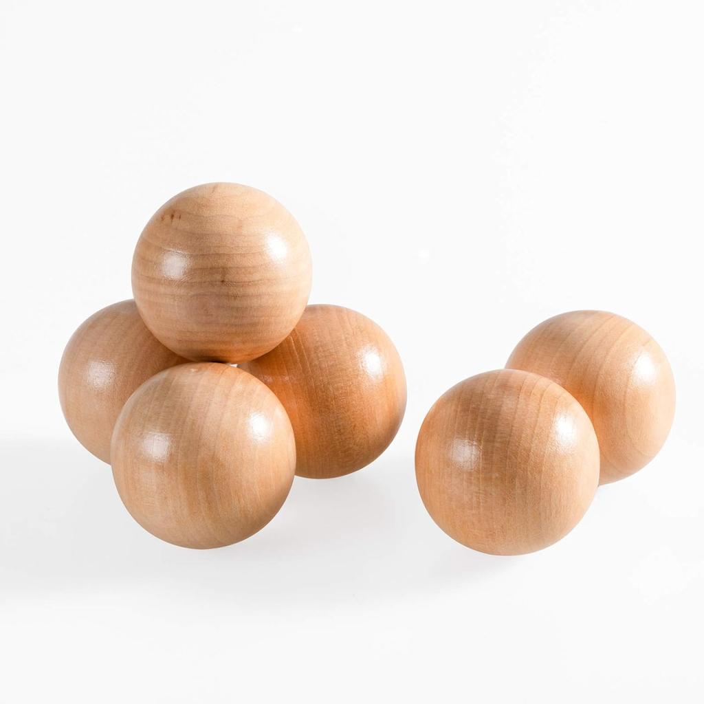 1.8 Inch Montessori Wooden Rainbow Balls, Colorful/Pastel/Natural Wooden Ball Toys for Toddler & Baby Grasping, Preschool Learning Material,