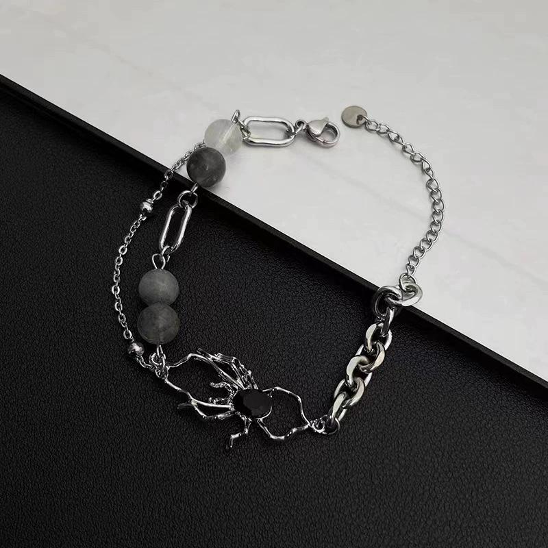 Niche design spider opal beaded bracelet fashion personality versatile cold wind high-end hand jewelry women's summer