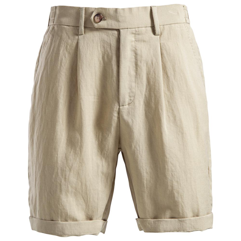 AIOPESON Comfortable Men's Shorts Solid Color Elastic Waist Multi Pocket Cotton Linen Blend Breathable Summer Shorts