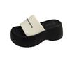 Thick-soled heightening cool slippers for women's summer wear 2025 new fashion with skirt one-word casual beach sandals