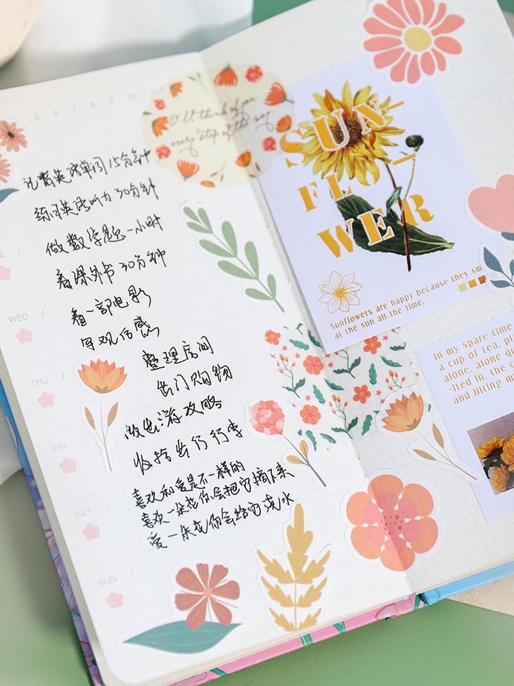 Plant Time Series DIY Journal Stickers: 36 Sheets, 8 Styles for Decoration
