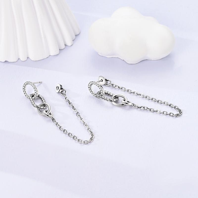 925 Sterling Silver Hoops Earrings With Zircon Sparkling Snake Bone Geometric Flower Earrings For Women Engagement Wed Jewelry
