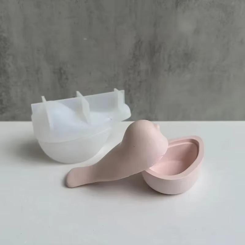DIY Bird Resin Mold Bird Accessory Storage Box Mold Household Gypsum Ornament Storage Tray Molds Kitchen Baking Chocolate Mould