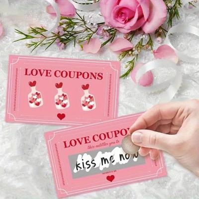 30 Pcs Pink Lucky Scratch Cards. Perfect for Party Games, Surprise Gifts & Events. Fun for Couple Interactions & Icebreakers.