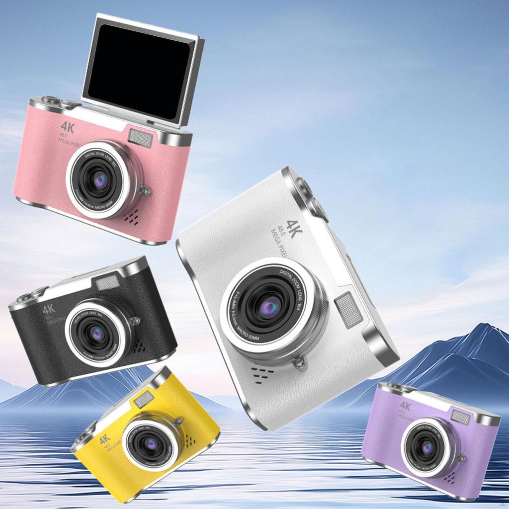 4K Digital Camera 180° Flip Screen 2.4 Inch 48MP 8x Zoom for Beginners Adults
