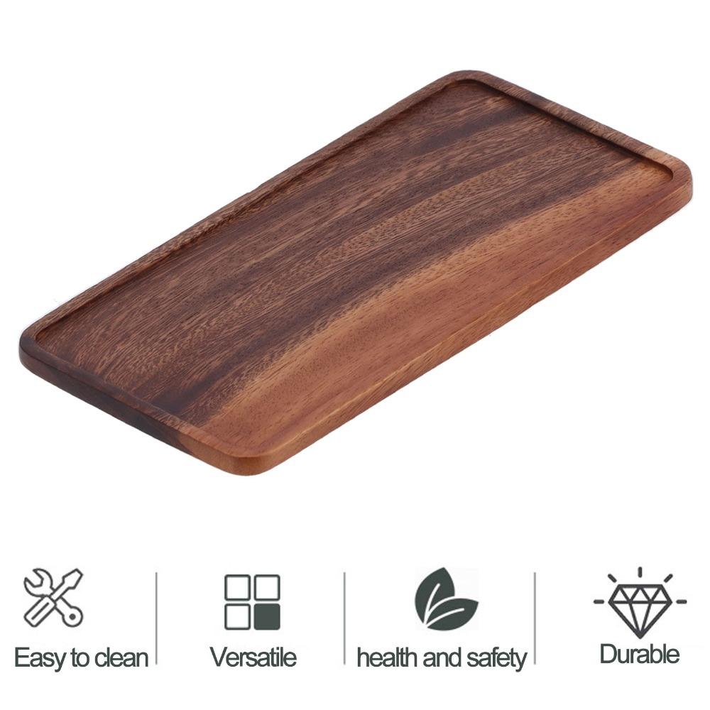 Wooden Fruit Tray Matte Coffee Cup Saucer Retro Texture Food Serving Platter  Daily Use