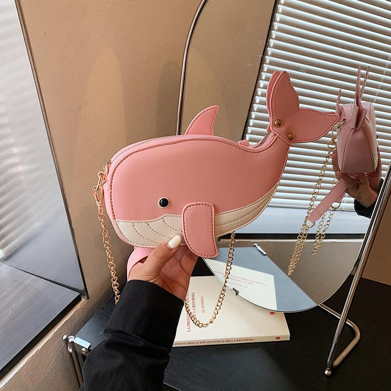 Kawaii Animal Round Crossbody Bag With Zipper Closure For Street Style