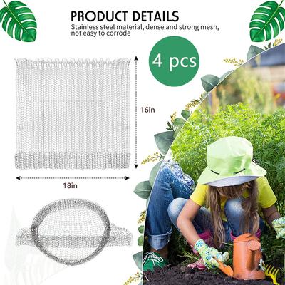 4pcs Stainless Steel Root Guard Baskets for Garden Plant Root Protection 18x16in