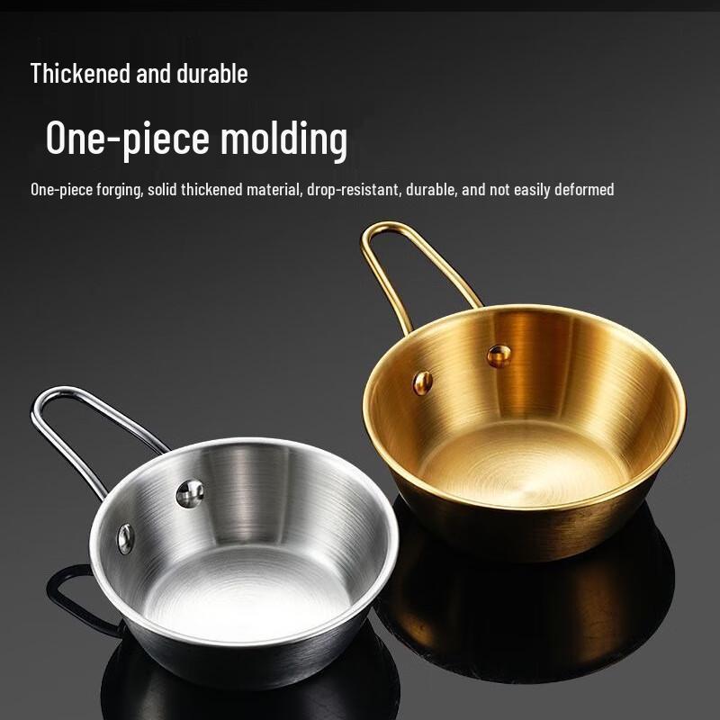 Golden 304 Stainless Steel Camping Bowl with Handle