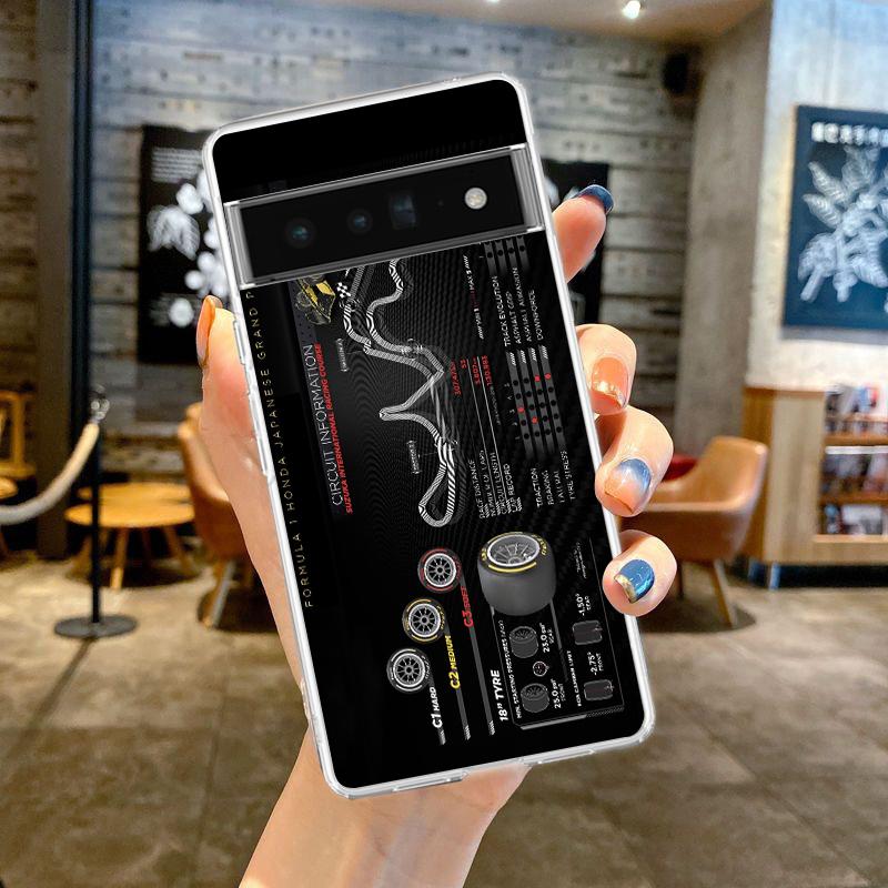 Phone Case Cover for Google Pixel 9 8 7 6 5 4 4XL 7A 6A 5A 4A 3A Pro XL 5G Transparent Soft TPU Nurburgring F1 Circuit Pattern