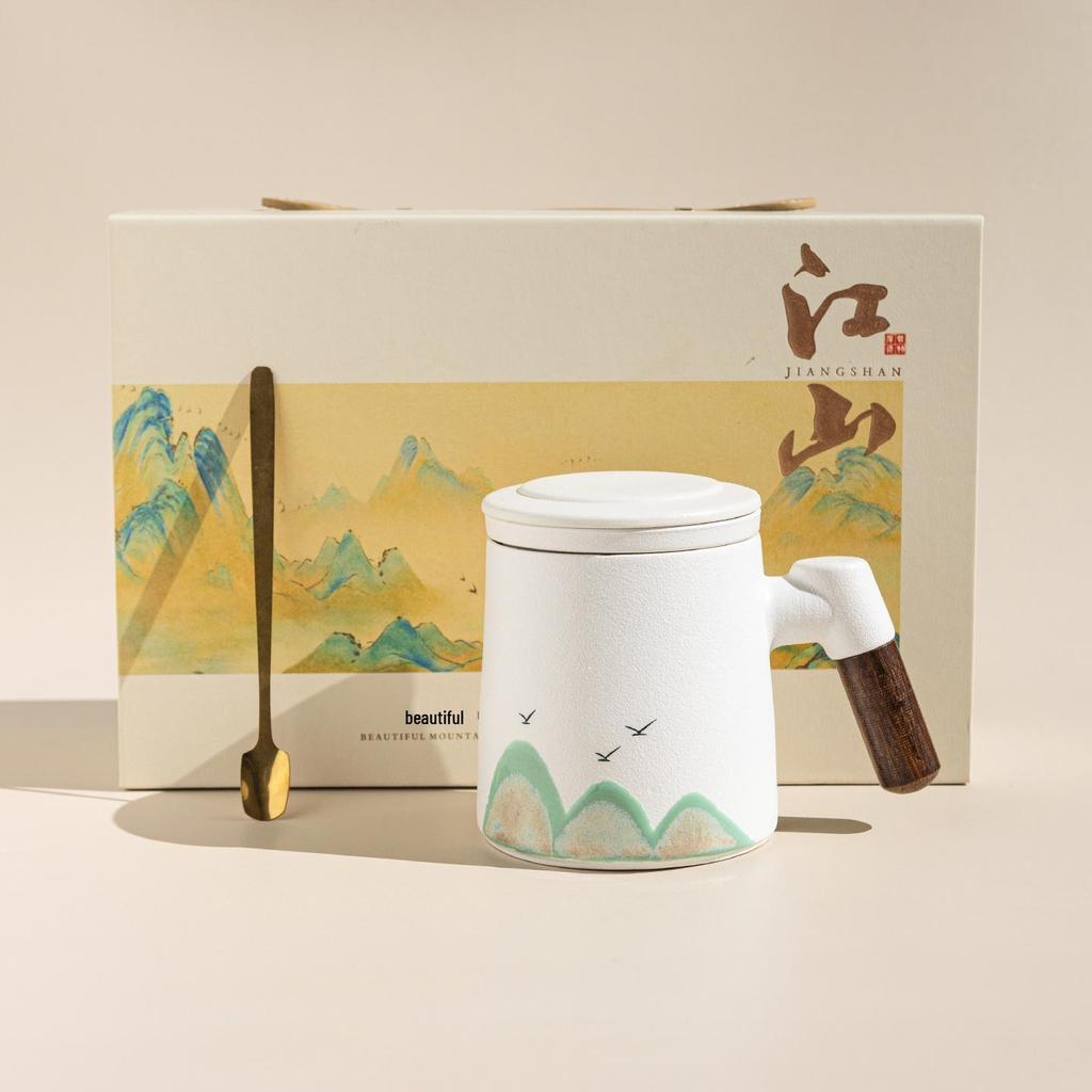 Ceramic Office Mug Set - Employee Souvenir with Logo for Annual Business Meetings and Corporate Gifts