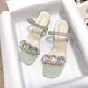 Sandals Female Rhinestone Outer Wear Open-toed Sandals Summer New Versatile Fairy Style with Skirt Two Wear Shoes Thick Heel Wedge